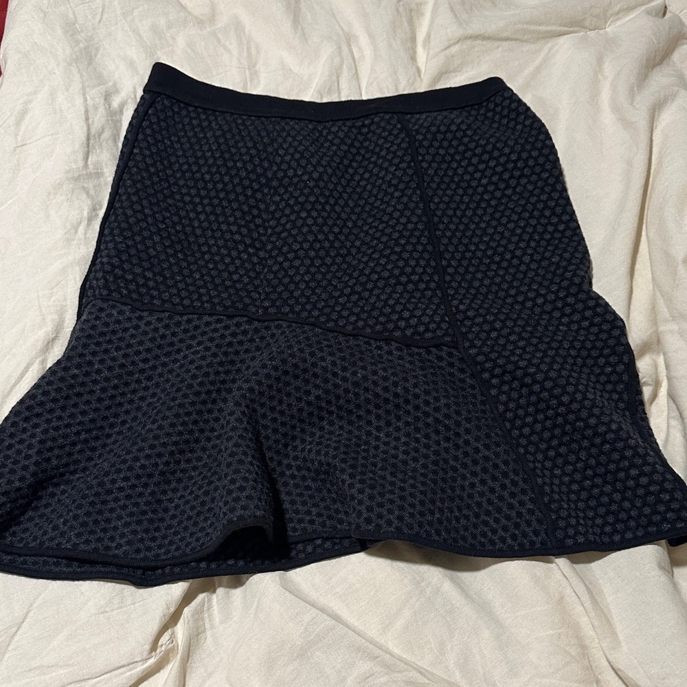 Sandro Black Textured A-Line Skirt